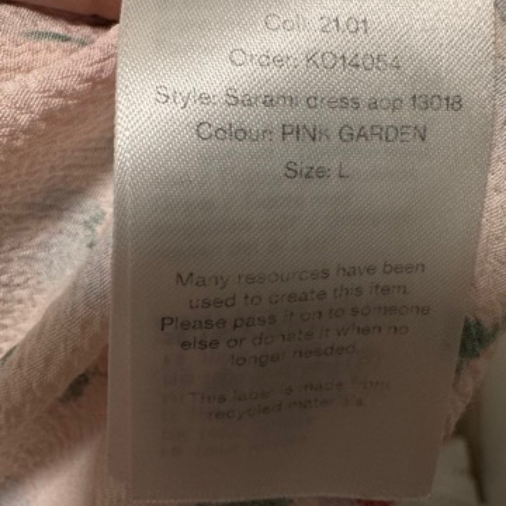 Samsoe Samsoe Womens Sarami Pink Garden Dress Sz L - Picture 8 of 10